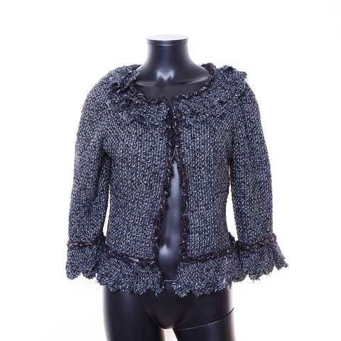 Chanel CHANEL Size:40 Tweed 06A 2006 P28902V18105 Jacket Navy WS6755