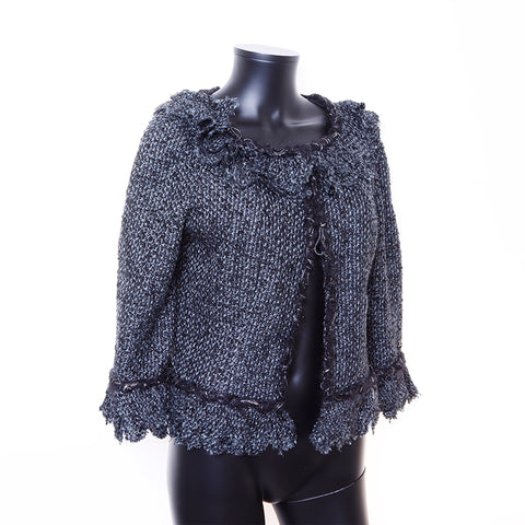 Chanel CHANEL Size:40 Tweed 06A 2006 P28902V18105 Jacket Navy WS6755