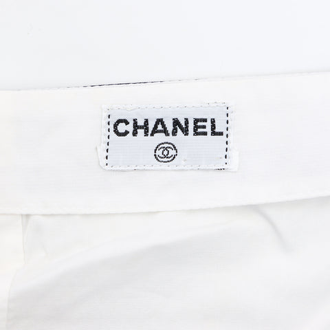 シャネル CHANEL コットン ココマーク 半袖シャツ ホワイト　ネイビー WS6765