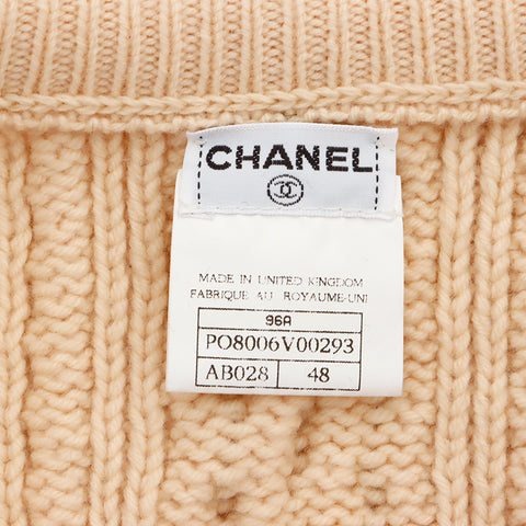 シャネル CHANEL Size:48 アラン模様 ココマーク カーディガン ベージュ WS6766