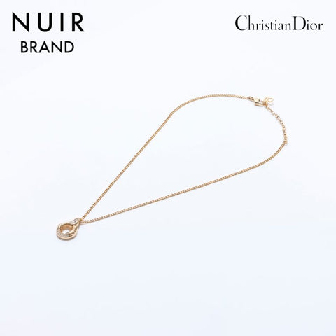 クリスチャンディオール Christian Dior ラインストーン ネックレス ゴールド WS6771