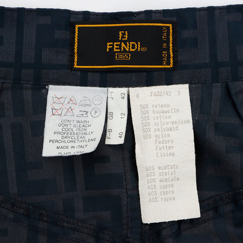 フェンディ FENDI ズッカ ナイロン スカート ブラック WS6772