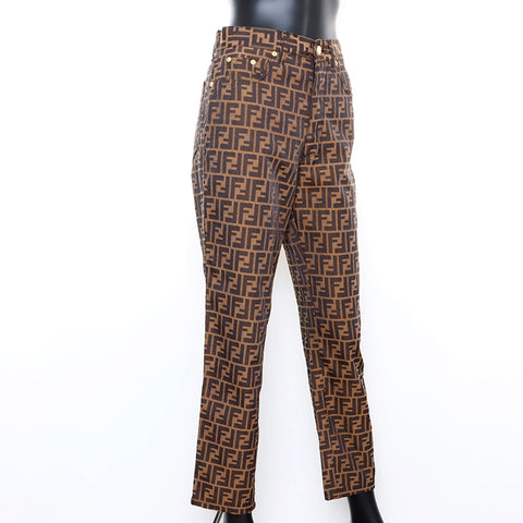 FENDI Zucca polyester 26 inch Pants Brown WS6773