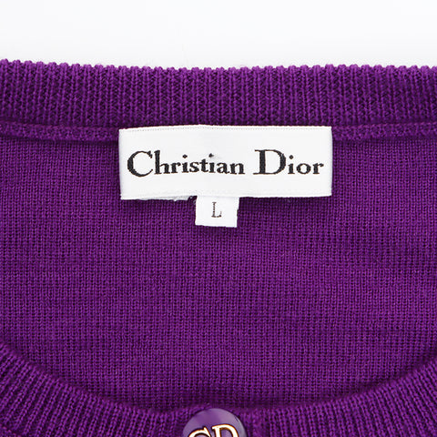 クリスチャンディオール Christian Dior CDロゴ カーディガン パープル WS6776