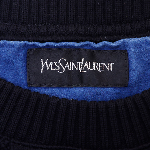 イヴ・サンローラン YVES SAINT LAURENT ロゴ コットン ニット ブラック WS6781