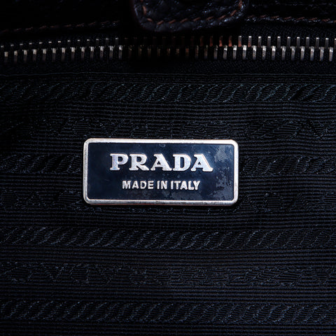 プラダ PRADA レザー ワンショルダー シルバー ショルダーバッグ ブラック WS6785