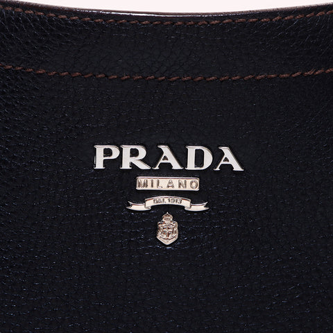 プラダ PRADA レザー ワンショルダー シルバー ショルダーバッグ ...