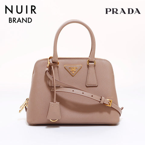 PRADA Saffiano 2way shoulder bag Beige WS6788