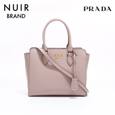 PRADA Saffiano 2way shoulder bag Beige WS6789