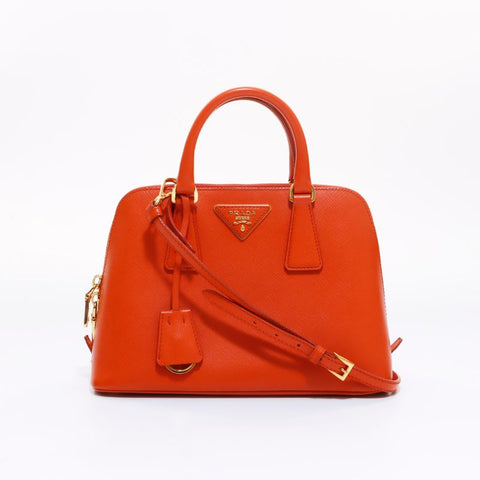 PRADA Saffiano 2way Shoulder Bag Orange WS6791
