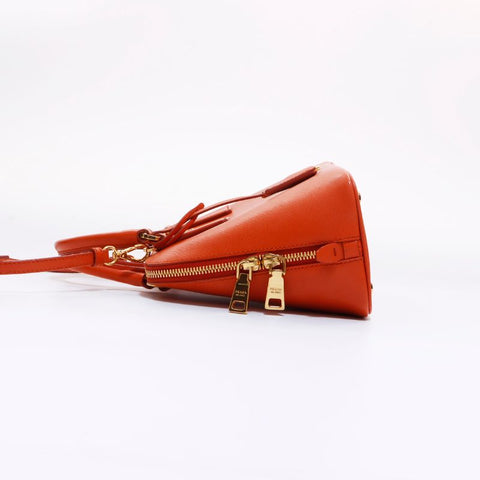 PRADA Saffiano 2way Shoulder Bag Orange WS6791