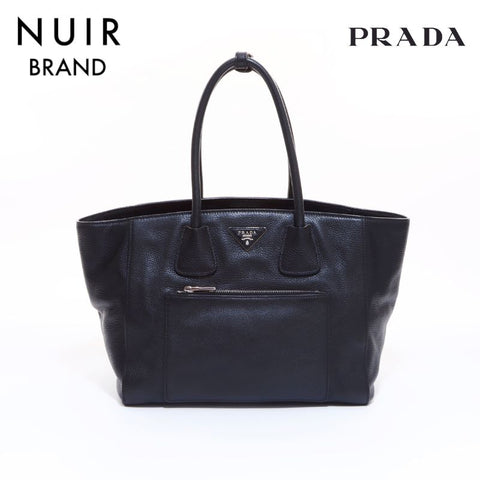 PRADA Front Pocket Tote Bag Black WS6796