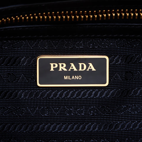 プラダ PRADA 2way ロゴ ジャガード ハンドバッグ ブラック WS6802