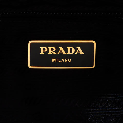 プラダ PRADA 2way 編み込み ハンドバッグ ブラック WS6806