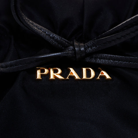 プラダ PRADA 2way 編み込み ハンドバッグ ブラック WS6806