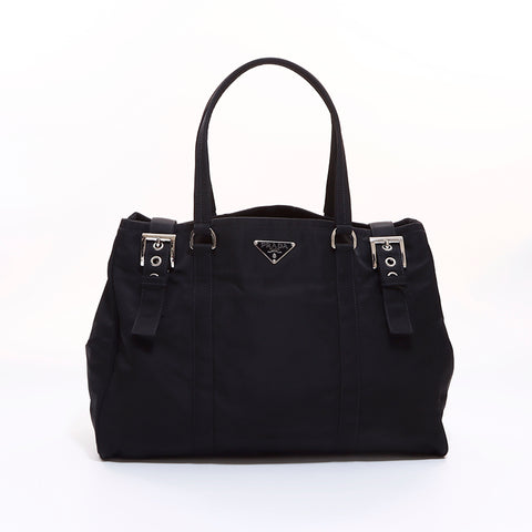 プラダ PRADA トライアングルロゴ ベルト トートバッグ ブラック WS6807