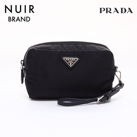 PRADA Triangle Logo Pouch Black WS6808