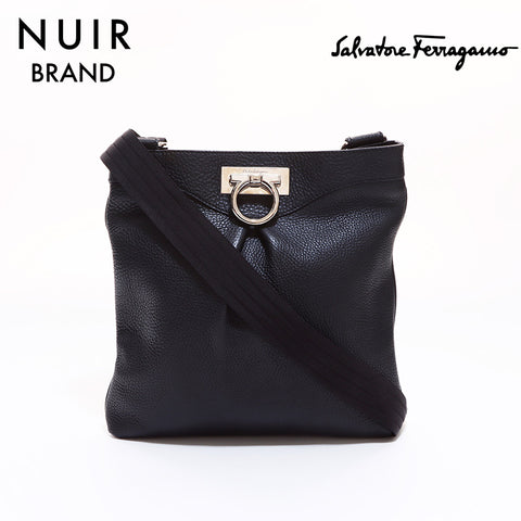 Salvatore Ferragamo Gancini Shoulder Bag Black WS6809