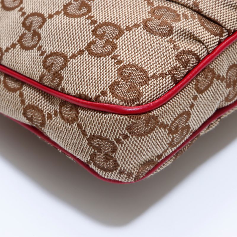 GUCCI グッチ ショルダーバッグ GGキャンバス レッド メンズ