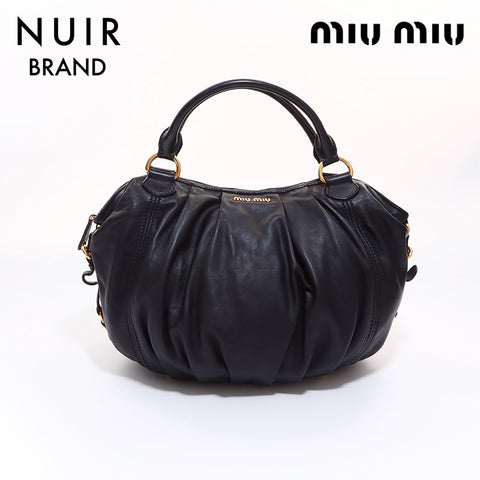 Miu Miu Leather Handbag Black WS6820