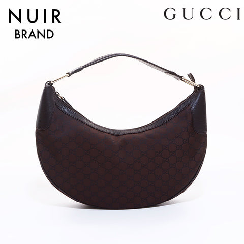 Gucci GG Nylon Shoulder Bag Brown WS6826