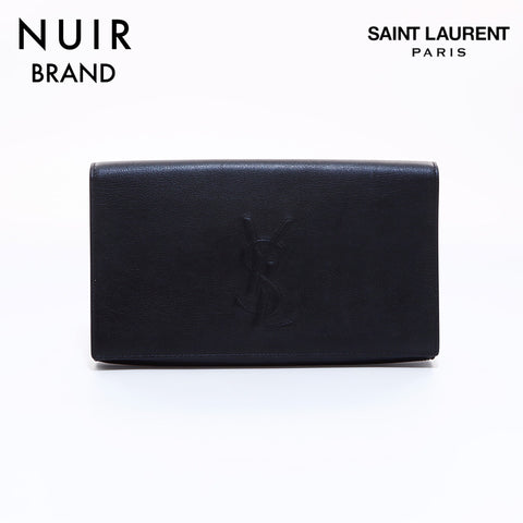 Yves Saint Laurent YVES SAINT LAURENT YSL Logo Clutch Bag Black WS6827