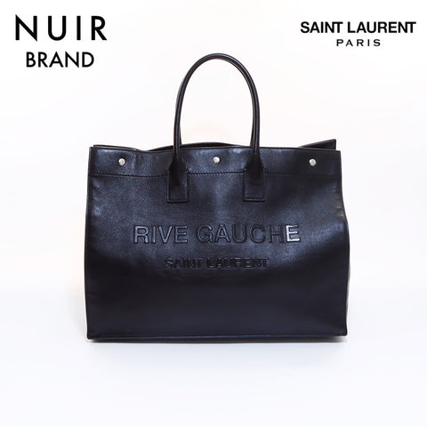 イヴ・サンローラン YVES SAINT LAURENT リブゴーシュ トートバッグ ブラック WS6829