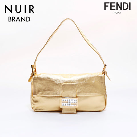 FENDI Mamma Bucket Bijou Shoulder Bag Gold WS6832