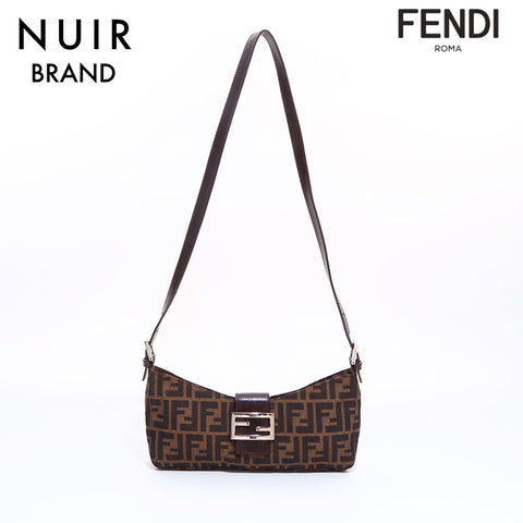 FENDI Zucca Pattern Shoulder Bag Brown WS6841