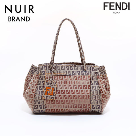 FENDI Zucchino pattern handbag brown WS6842