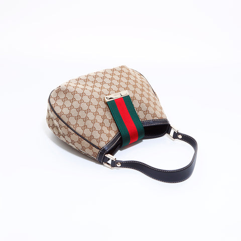 グッチ GUCCI GGキャンバス シェリーライン ハンドバッグ ブラウン WS6845