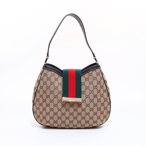 グッチ GUCCI GGキャンバス シェリーライン ハンドバッグ ブラウン WS6845