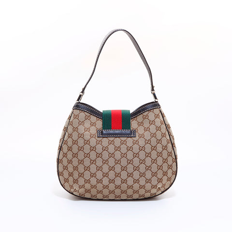 グッチ GUCCI GGキャンバス シェリーライン ハンドバッグ ブラウン WS6845