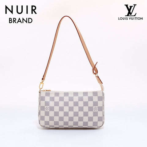 LOUIS VUITTON Damier Accessory Handbag Ivory WS6849