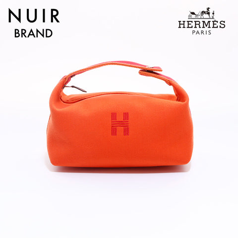 Hermes HERMES 2000s Brid A Black Handbag Orange WS6850