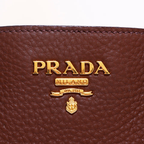 プラダ PRADA 2way レザートート トートバッグ ブラウン WS6859