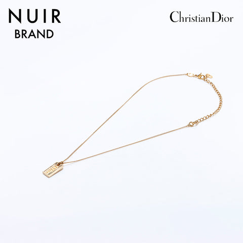 Christian Dior Logo Plate Collier Gold WS6871