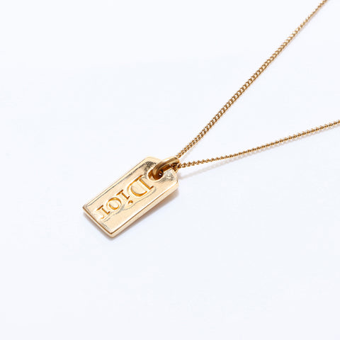 Christian Dior Logo Plate Collier Gold WS6871
