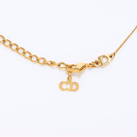 Christian Dior Logo Plate Collier Gold WS6871