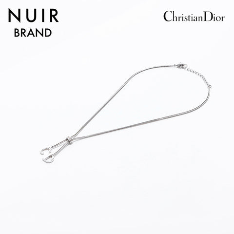 クリスチャンディオール Christian Dior ロゴ ネックレス シルバー WS6889