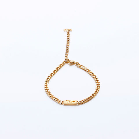 Christian Dior Logo Bracelet Gold WS6892