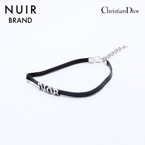 クリスチャンディオール Christian Dior レザー チョーカー ブラック WS6897