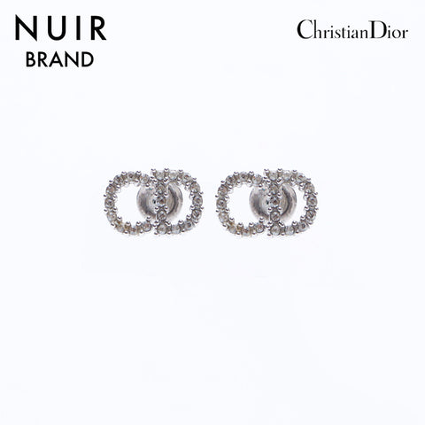 クリスチャンディオール Christian Dior CDロゴ ラインストーン ピアス 