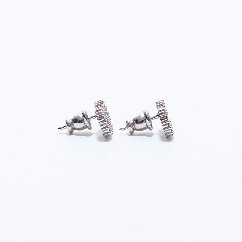 美品✨ クリスチャンディオール ピアス ラインストーン シルバー クリスチャンディオール Christian Dior CDロゴ ラインストーン