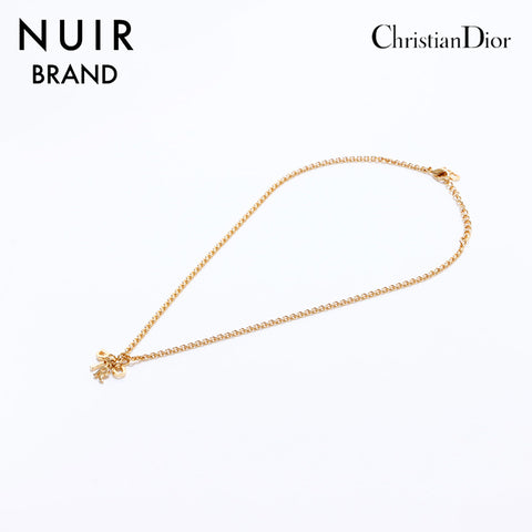 クリスチャンディオール Christian Dior ミニ ロゴチャーム ネックレス ゴールド WS6902