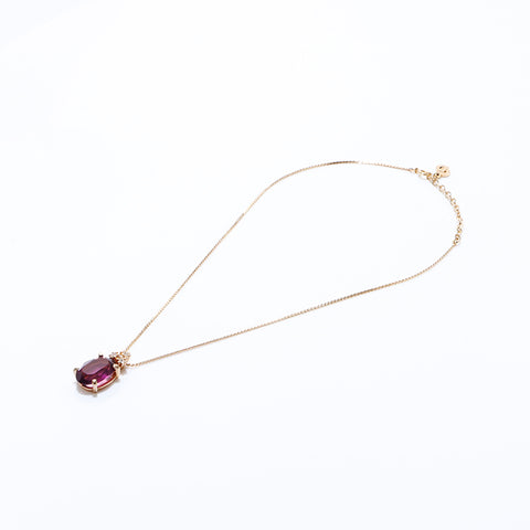 Christian Dior crystal Necklace Gold x purple WS6904