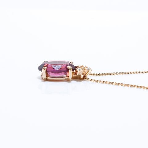 Christian Dior crystal Necklace Gold x purple WS6904