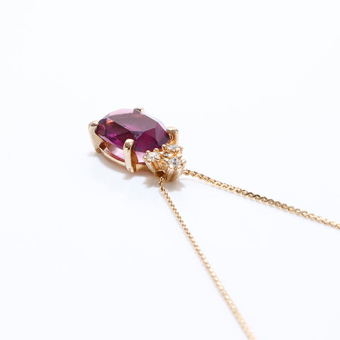 Christian Dior crystal Necklace Gold x purple WS6904