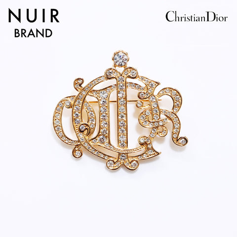クリスチャンディオール Christian Dior ラインストーン ブローチ 