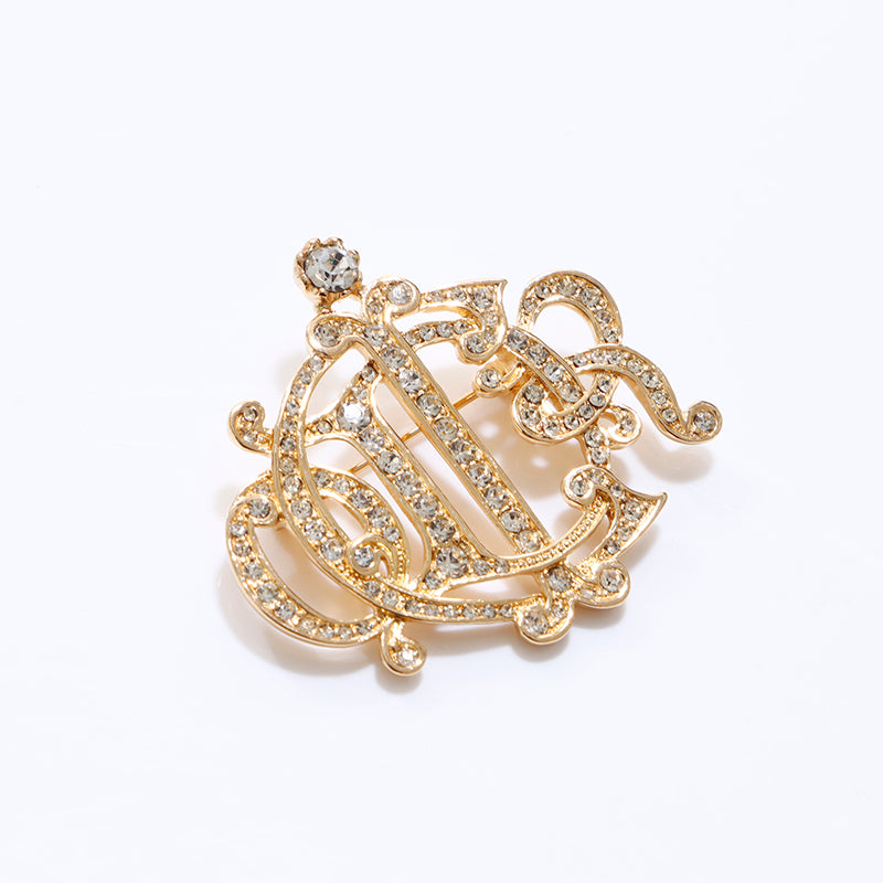 Christian Dior Rhinestone Brooch Gold WS6907 – NUIR VINTAGE